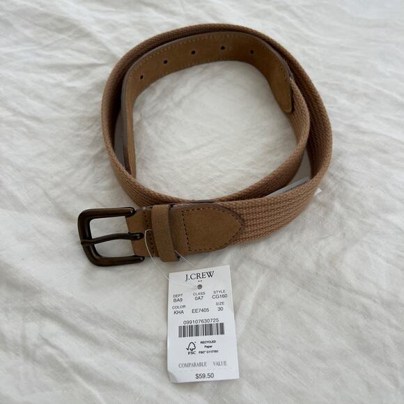 NWT J.Crew Men's Suede Tip Belt Size 30 - Picture 1 of 3